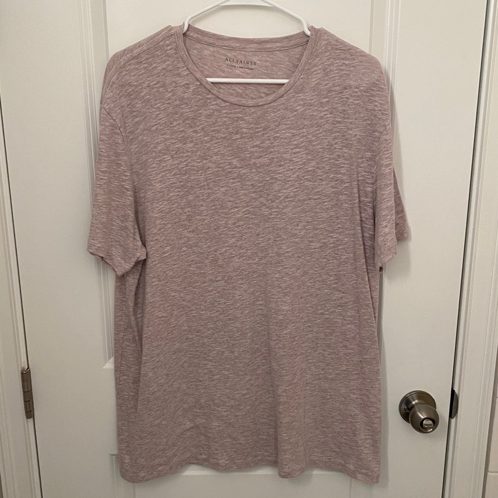 All Saints Light Pink Short Sleeve Tee